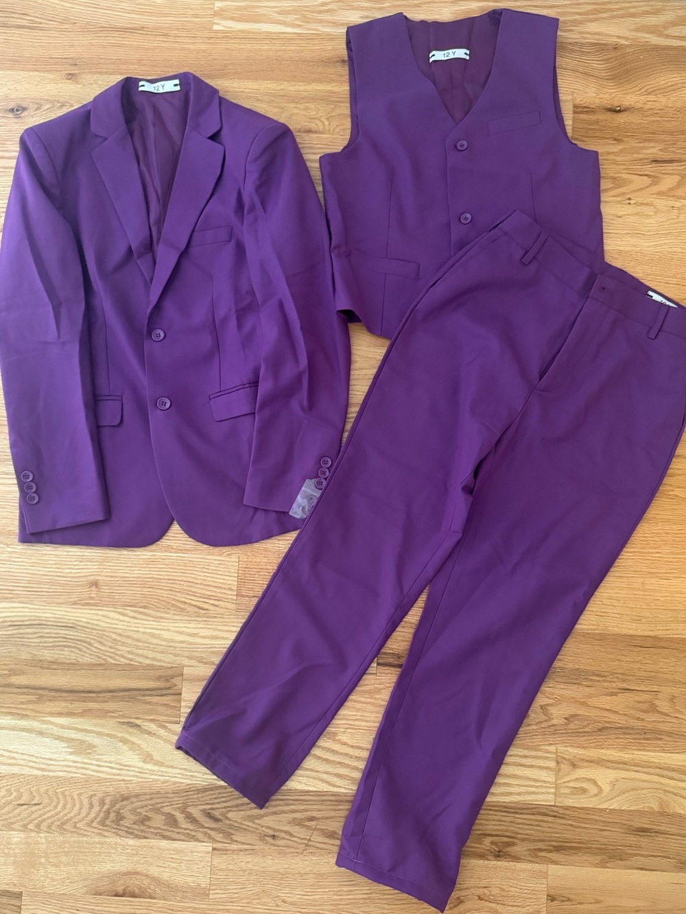 Child Purple Suit, Shirt and Tie